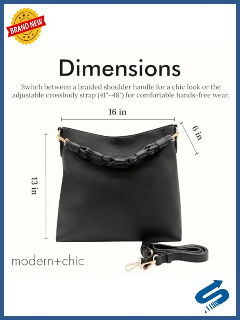 Vegan Leather Convertible Slouchy Tote Crossbody Shoulder Bag for Women